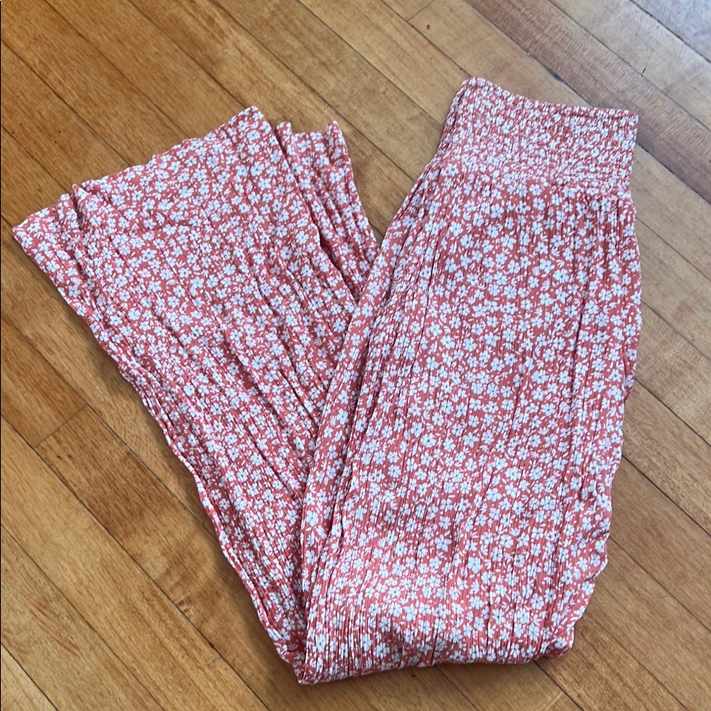 Billabong New Wave 2 Floral Wide-Leg Pants in Rose Clay